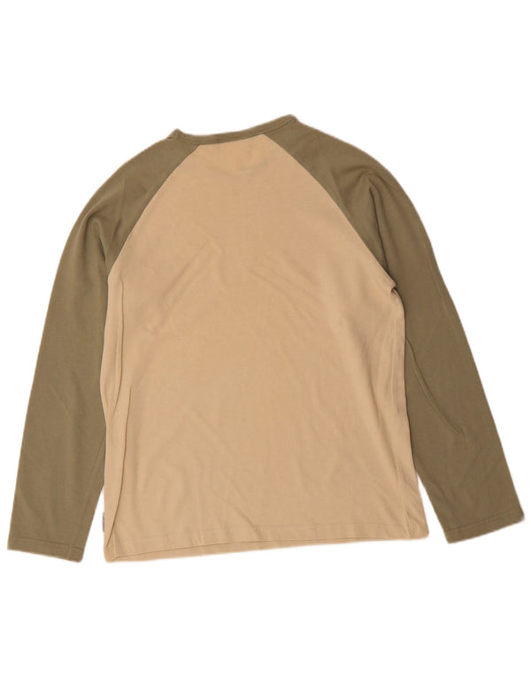 Maglia REEBOK da uomo a maniche lunghe XS in cotone color block beige