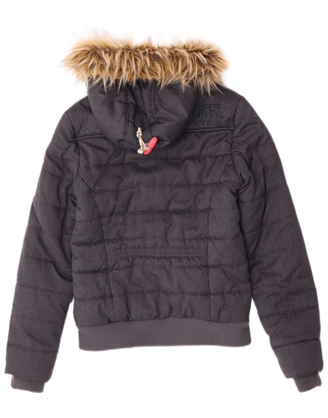Giacca imbottita bomber con cappuccio da donna Superdry UK 8 Small Poliestere grigio
