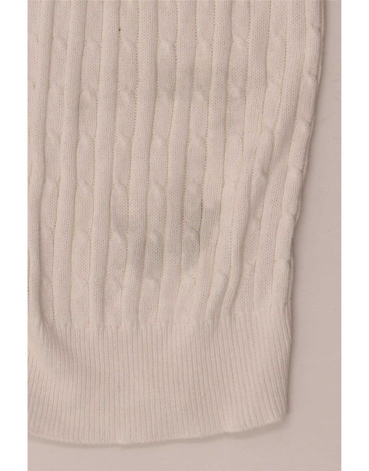 Maglione cardigan da donna Zara UK 12 cotone bianco medio