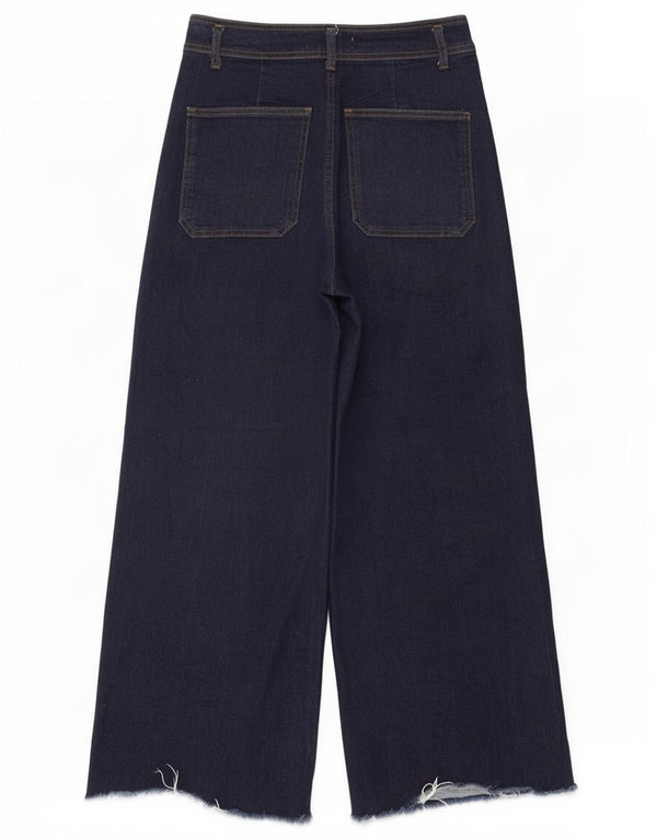 Jeans Zara da donna a gamba larga a vita alta EU 40 medio W30 L28 blu navy