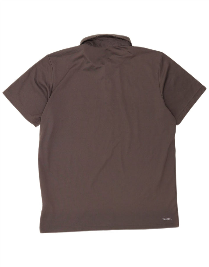 Polo ADIDAS da uomo Climalite grande in poliestere grigio