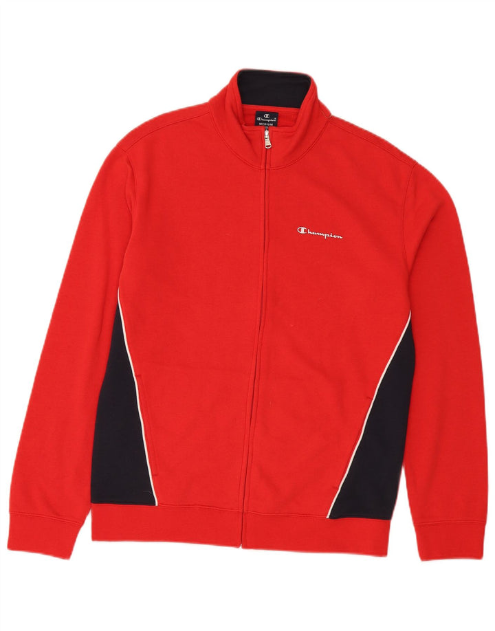 Giacca da tuta da uomo Champion in cotone color block rosso medio
