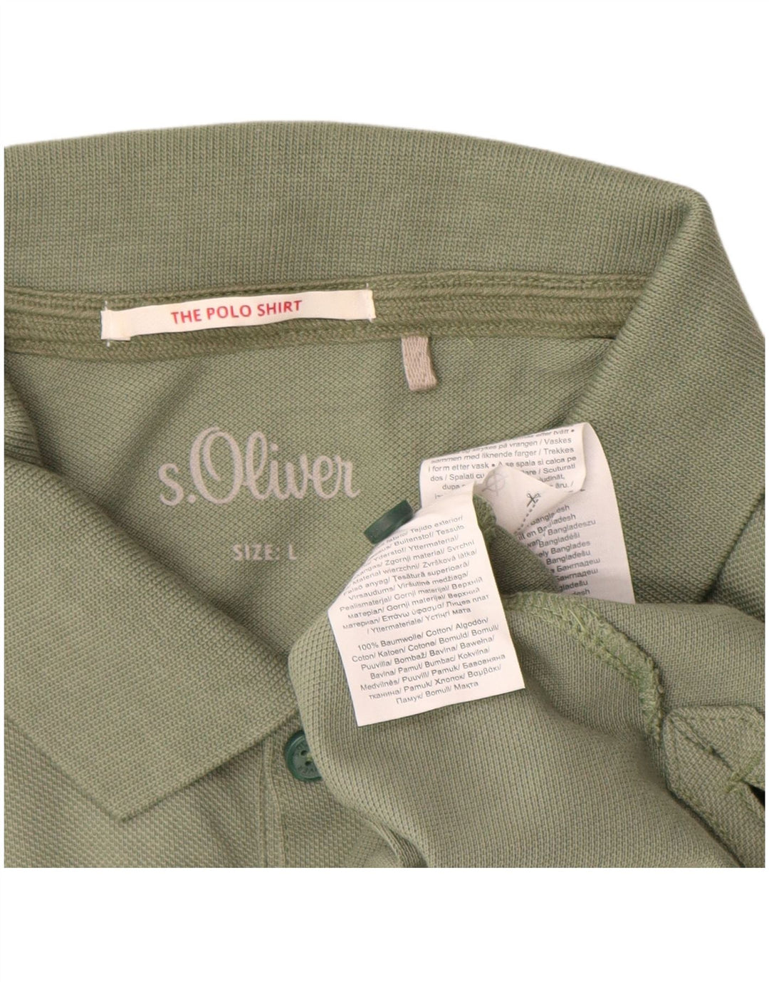 Polo da uomo S.Oliver grande in cotone verde