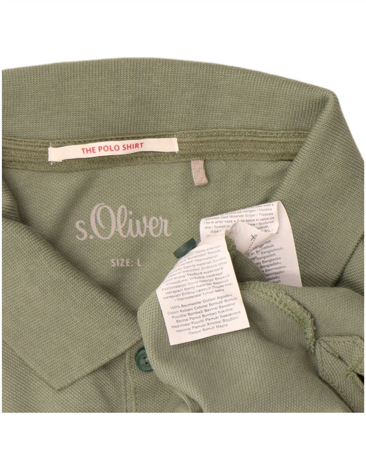 Polo da uomo S.Oliver grande in cotone verde