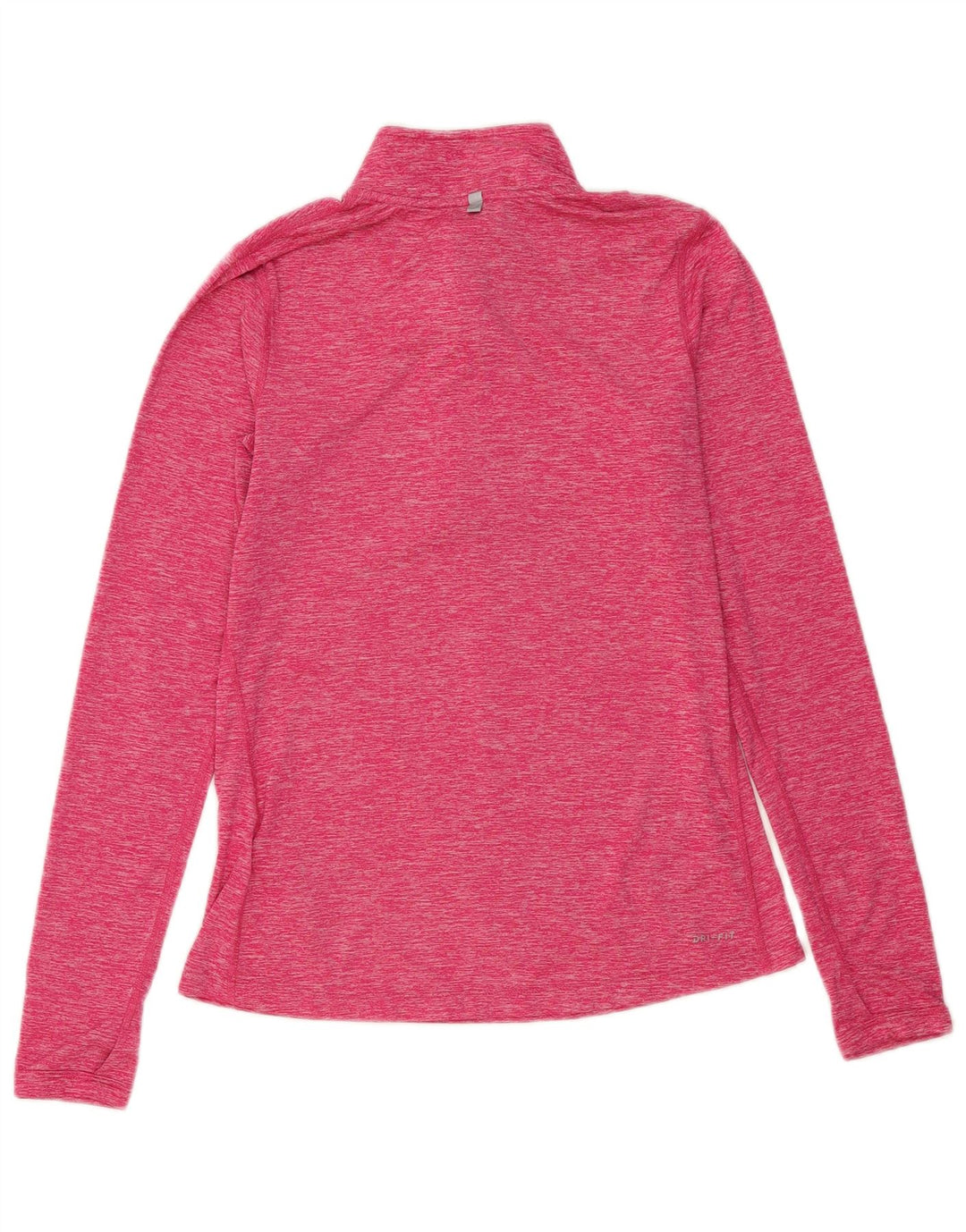 Top della tuta da ginnastica Nike da donna, pullover con zip e collo, UK 10, piccola, rosa, in poliestere