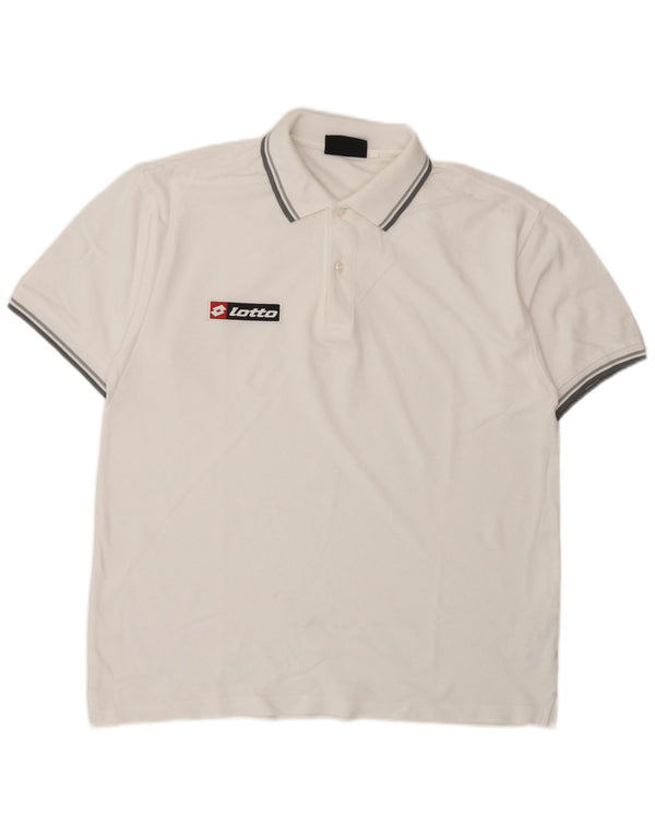 Polo da uomo Lotto Large in cotone bianco