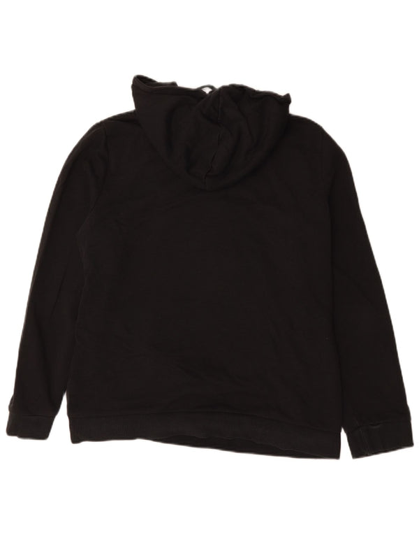 Felpa con cappuccio grafica da donna Adidas UK 12/14 cotone nero medio