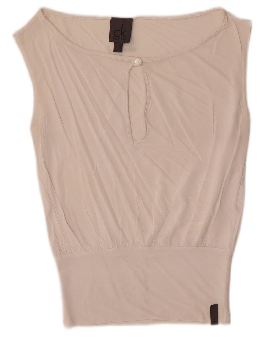 Camicetta senza maniche da donna Calvin Klein Top US 6 Viscosa bianca media