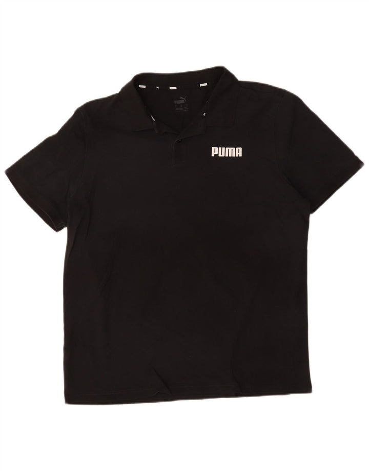 Polo PUMA da uomo grande in cotone nero