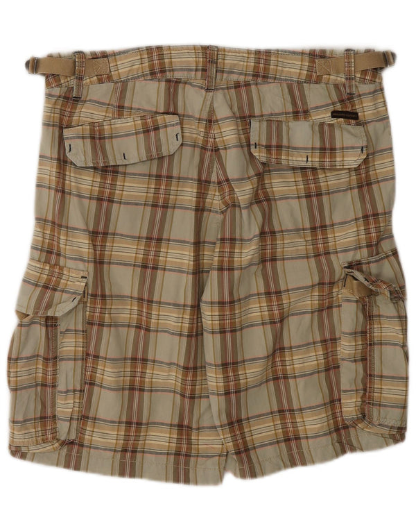 Pantaloncini cargo da uomo Marlboro Classics W31 Cotone a quadri beige medio