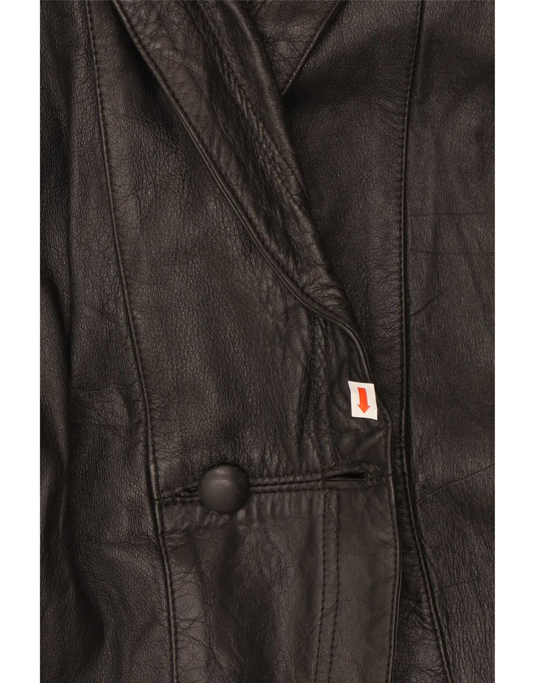Giacca in pelle vintage da donna UK 42 XL nera
