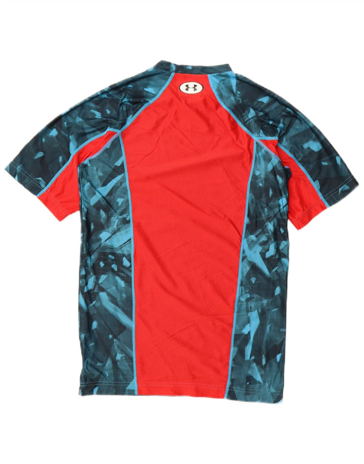 T-shirt da uomo UNDER ARMOUR Heat Gear Top piccolo poliestere geometrico blu