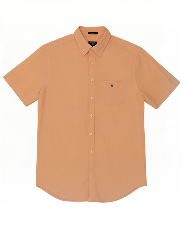 Gant Camicia da uomo a maniche corte taglia 41/42 16 1/2 Large in cotone arancione