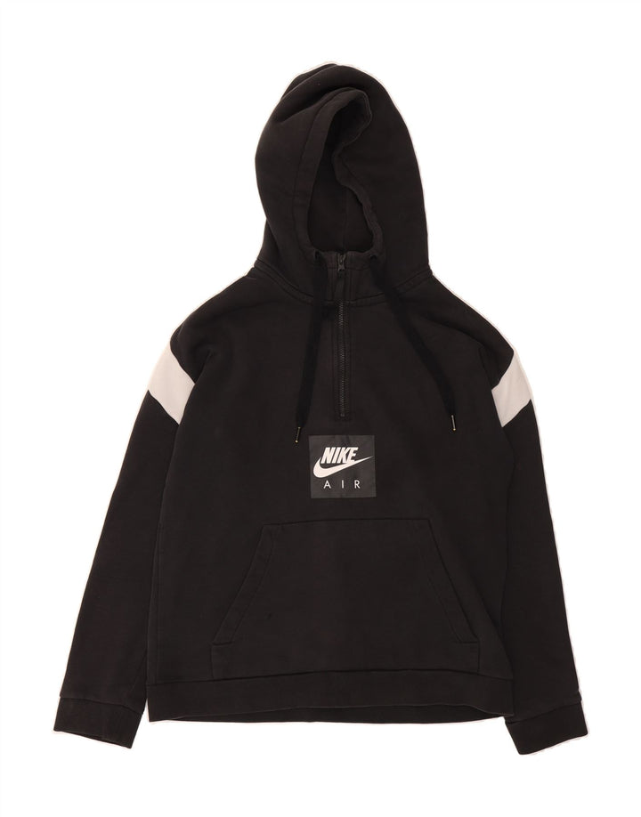 NIKE Mens Graphic Zip Hoodie Sweater Medium Black Colourblock Cotton Vintage Nike and Second-Hand Nike from Messina Hembry 