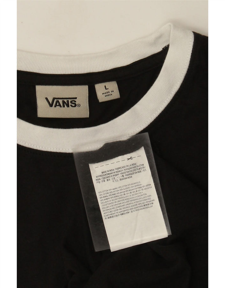 T-shirt grafica da uomo Vans Top grande in cotone geometrico nero