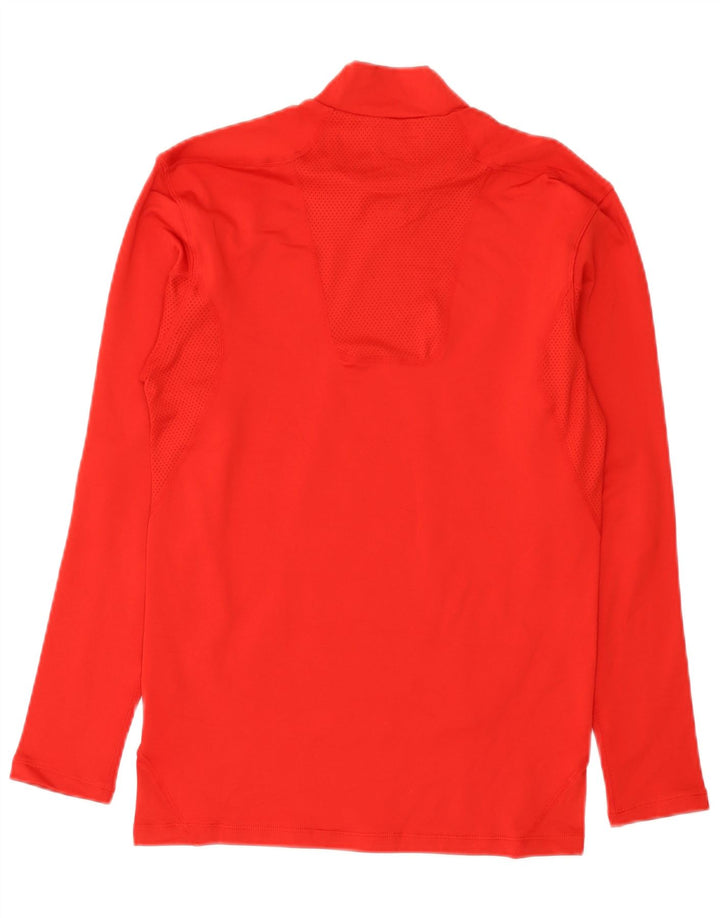 Top Nike Dri Fit da uomo a maniche lunghe, grande, in poliestere rosso