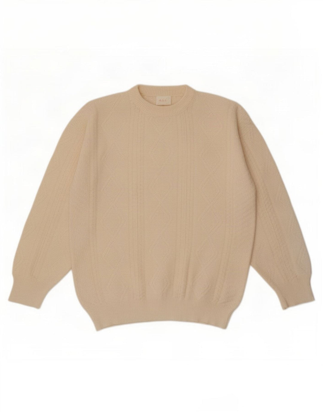 Maglione maglione girocollo da uomo A.S.F, bianco sporco medio