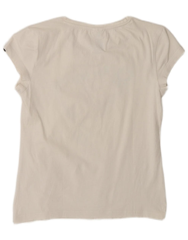 T-shirt grafica da donna Adidas Top UK 8/10 piccolo cotone floreale bianco
