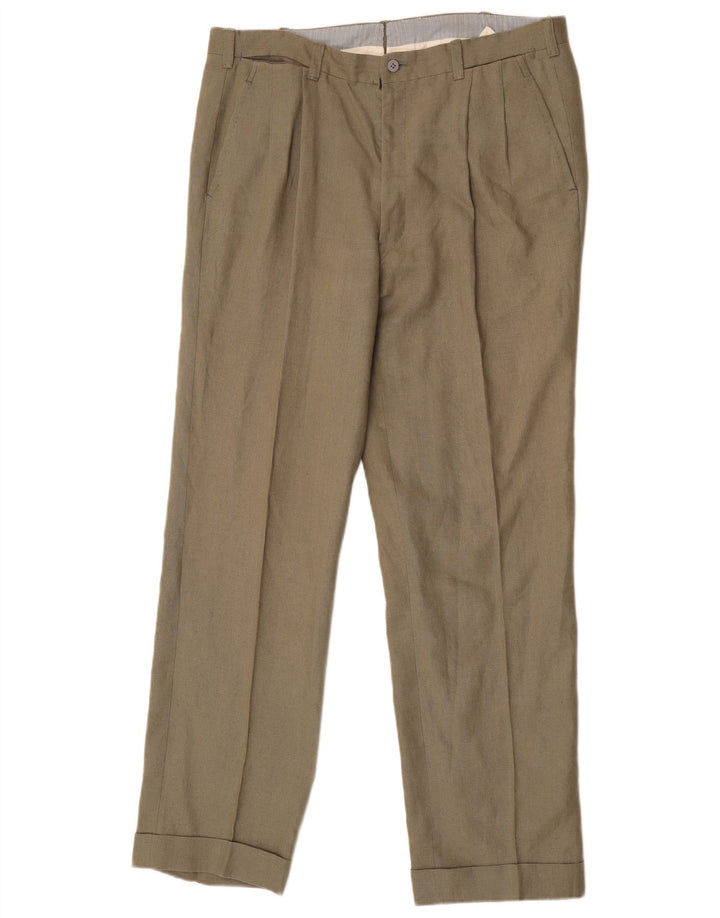 Abito vintage da donna a 2 bottoni in 2 pezzi UK 40 grande W36 L33 verde