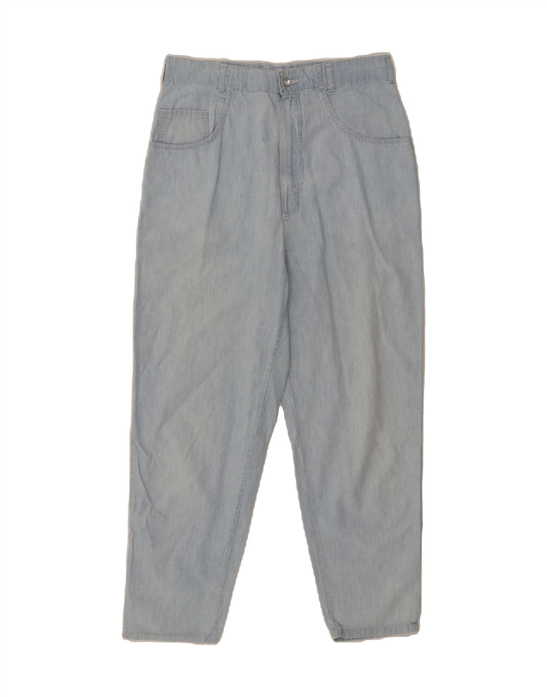 BENETTON Womens Tapered Cropped Trousers W30 L25 Blue Vintage Benetton and Second-Hand Benetton from Messina Hembry 