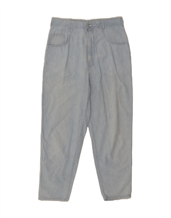 BENETTON Womens Tapered Cropped Trousers W30 L25 Blue Vintage Benetton and Second-Hand Benetton from Messina Hembry 