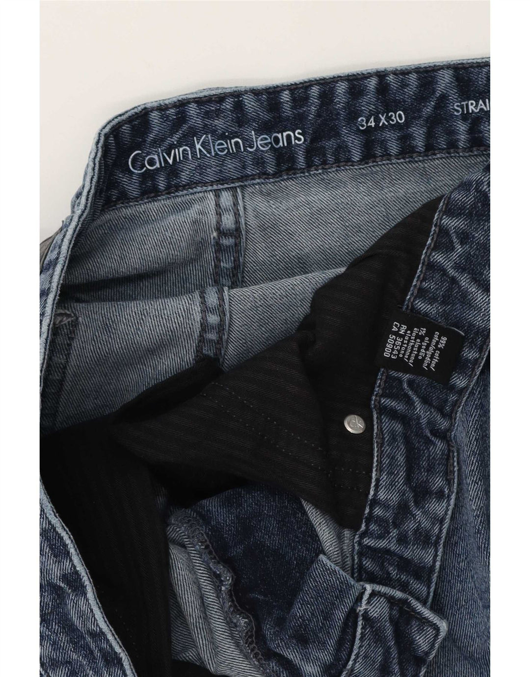 Jeans dritti da uomo Calvin Klein W34 L26 cotone blu