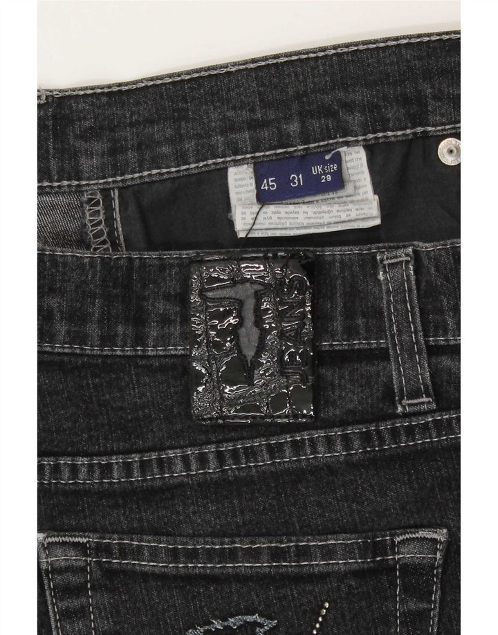 Jeans Dritti Donna Trussardi W29 L31 Cotone Grigio