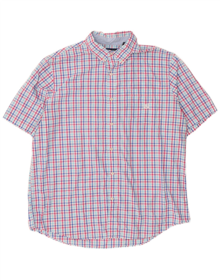 Chaps Camicia a maniche corte da uomo Easy Care 2XL Cotone a quadri multicolore