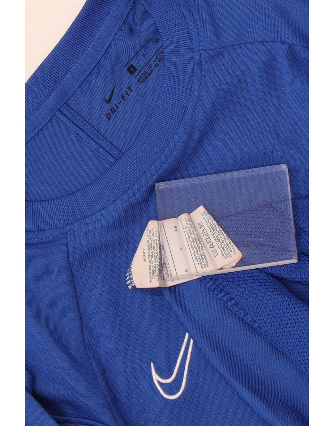 NIKE T-shirt da uomo Dri Fit Top Small Blu in poliestere color block