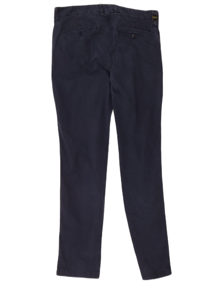Pantaloni chino slim da uomo Blauer W34 L33 in cotone blu navy