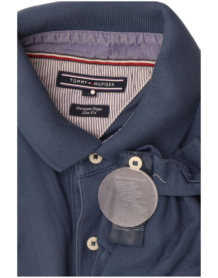 TOMMY HILFIGER Polo da uomo slim fit grande in cotone blu