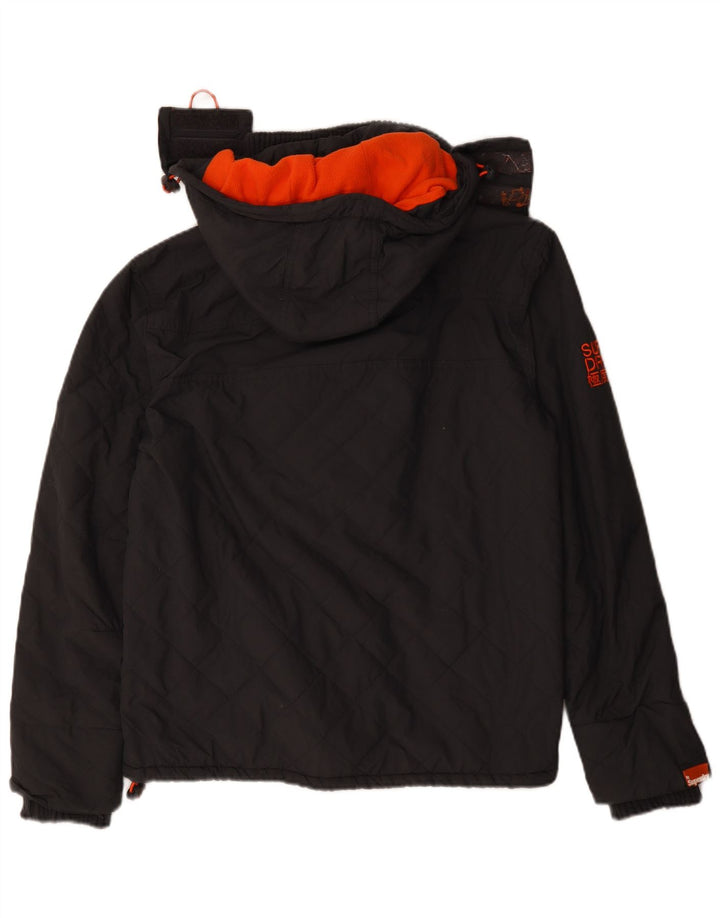 Giacca a vento da donna con cappuccio Superdry UK 16 grande poliestere grigio