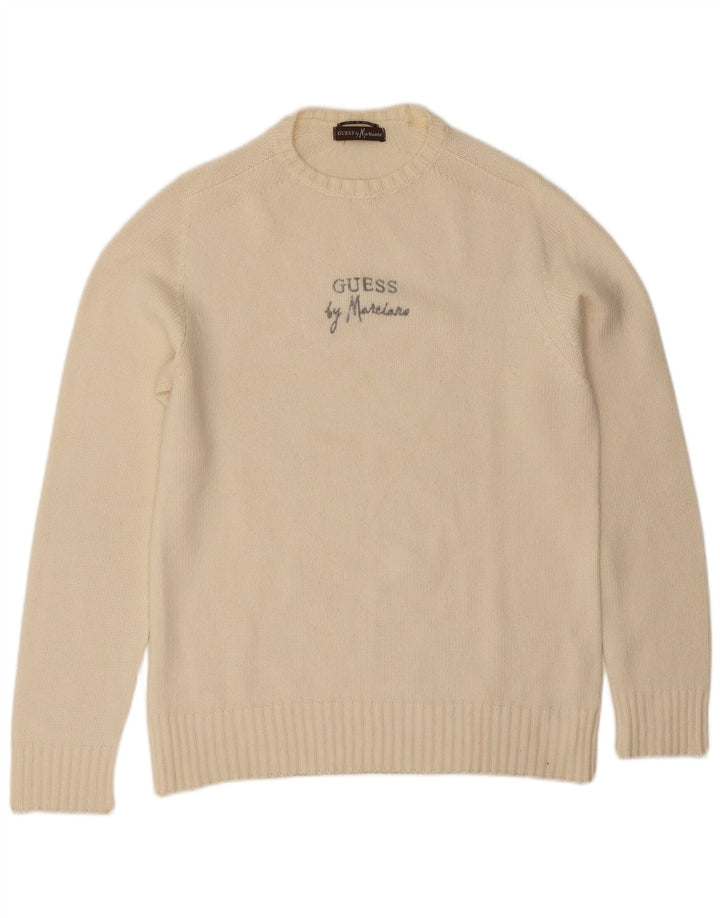 Maglione maglione girocollo da uomo Guess By Marciano medio bianco sporco