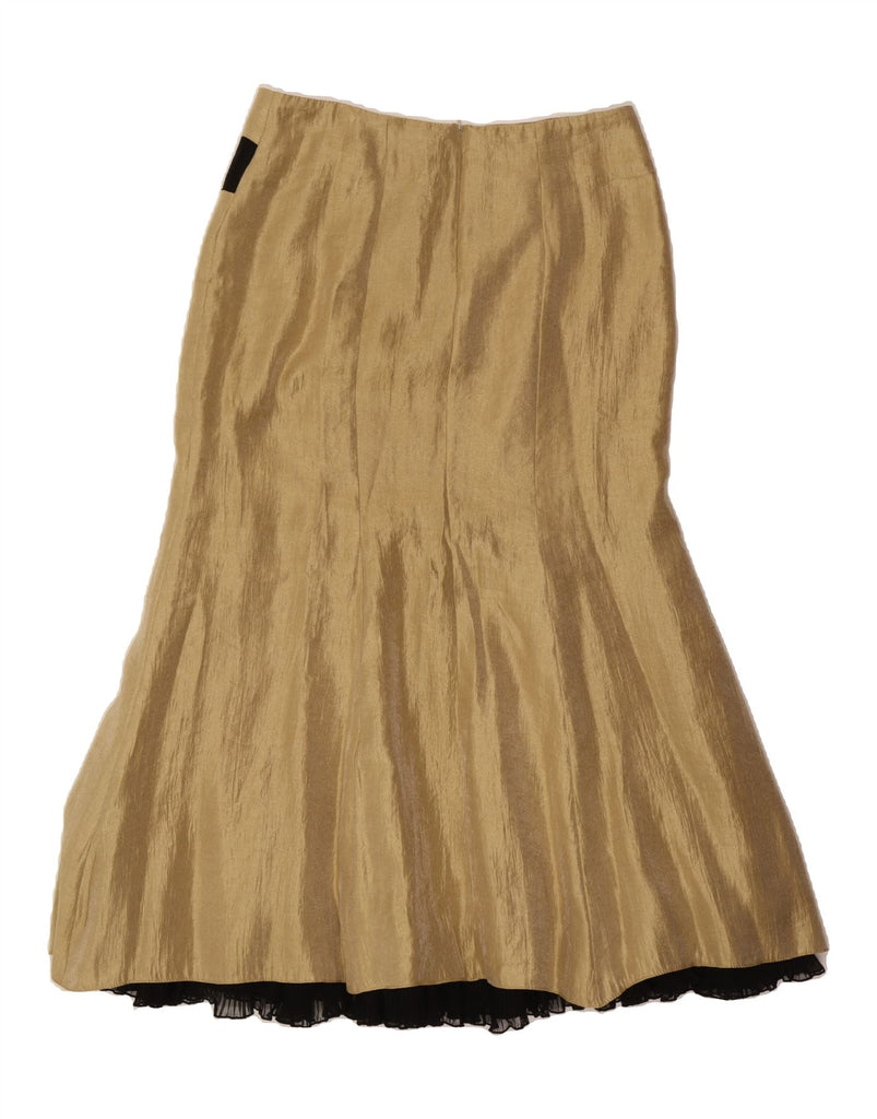 MATHIEU Womens Sydney Trumpet Skirt EU 46 XL W34 L40 Gold Colourblock Vintage Mathieu and Second-Hand Mathieu from Messina Hembry 
