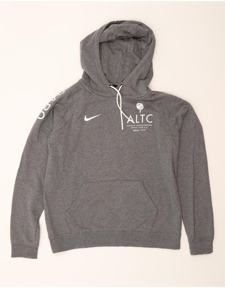 Felpa con cappuccio grafica da uomo NIKE in cotone grigio medio