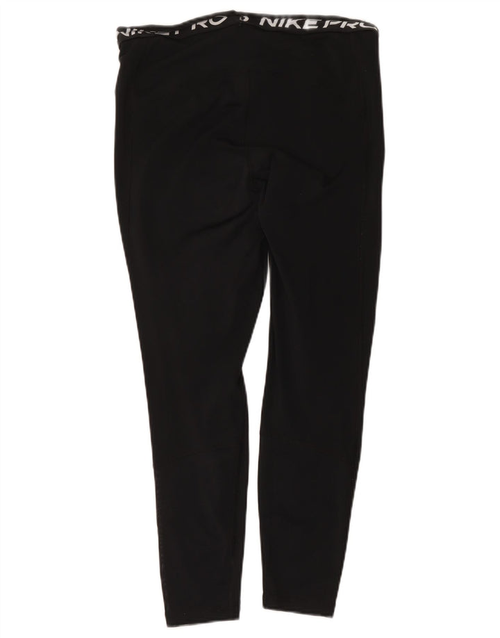 Leggings grafici Nike Dri Fit Crop da donna UK 14 Large Nero Poliestere