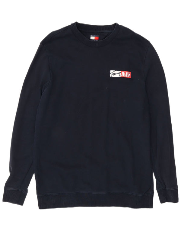 Tommy Hilfiger Uomo Felpa Maglione Grande Blu Navy Cotone