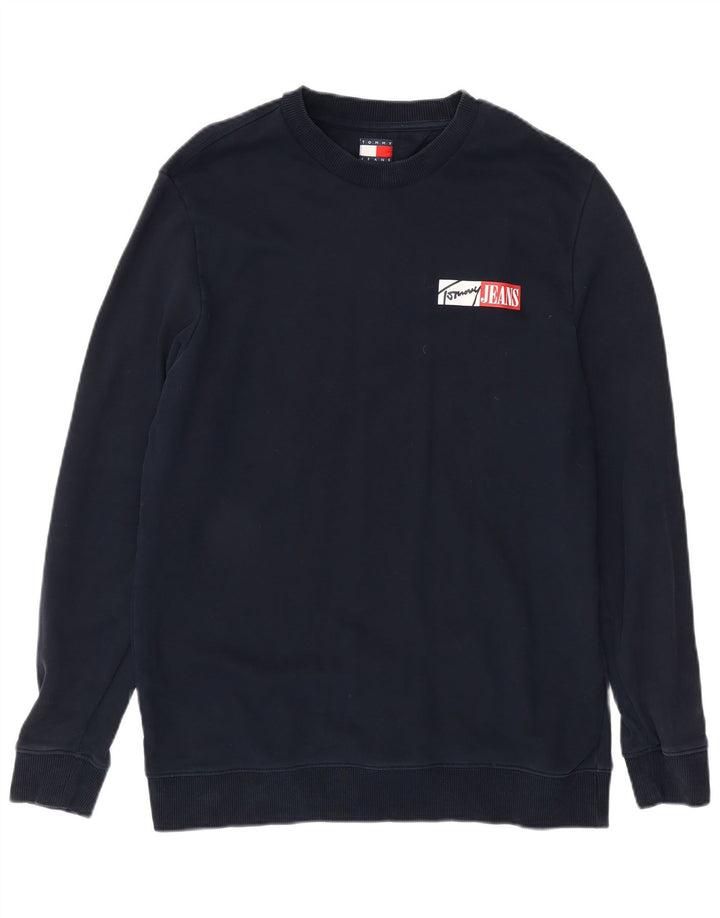 Tommy Hilfiger Uomo Felpa Maglione Grande Blu Navy Cotone