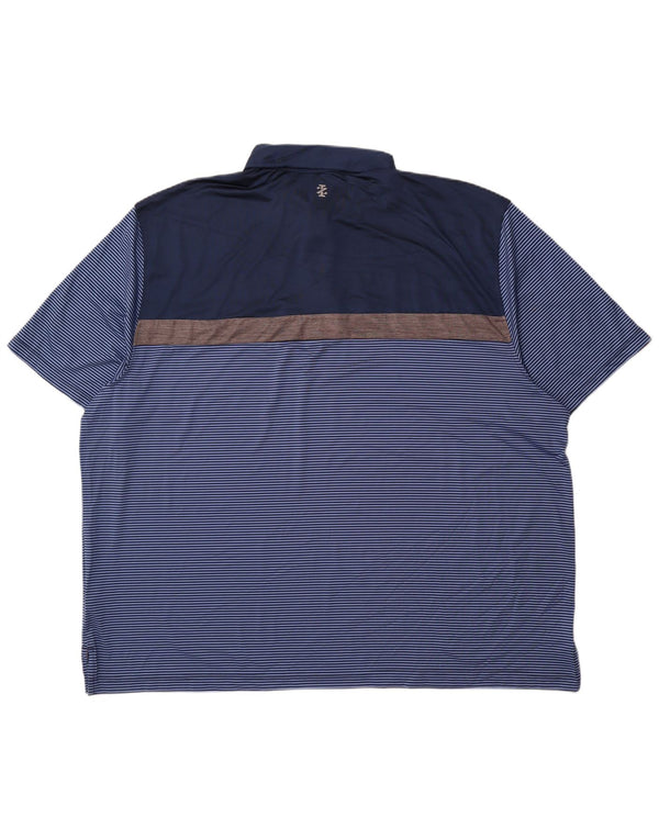 Polo da golf da uomo Izod 4XL poliestere a righe blu navy