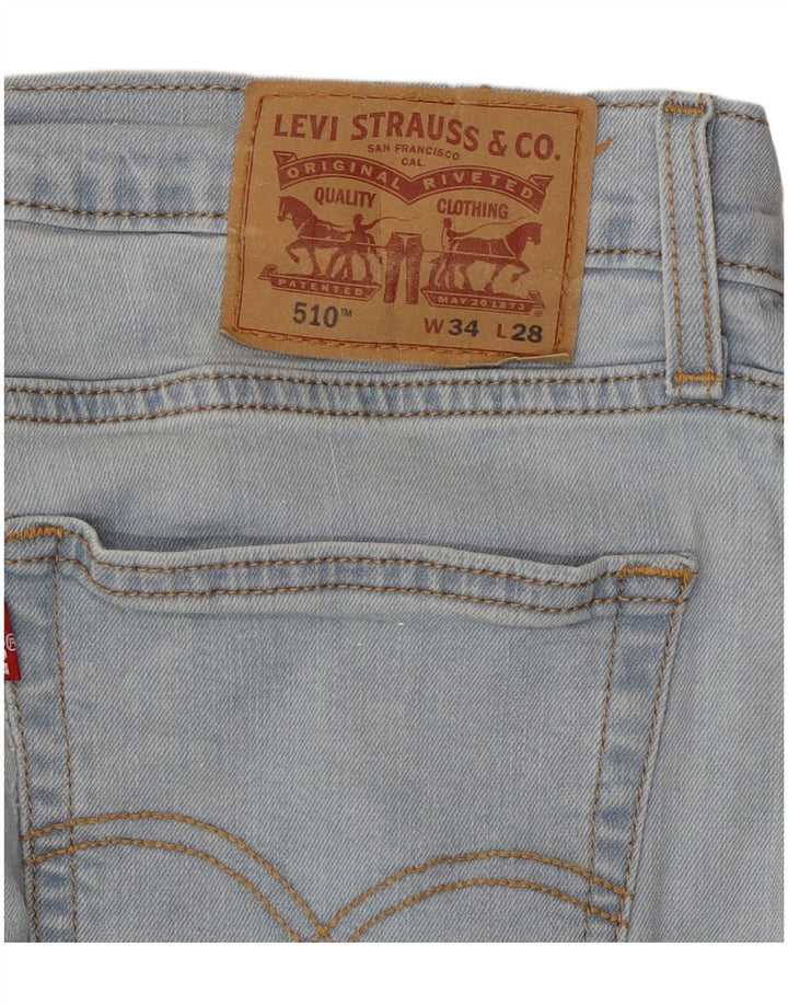 LEVI'S Jeans skinny cropped 510 da uomo W34 L25 cotone blu