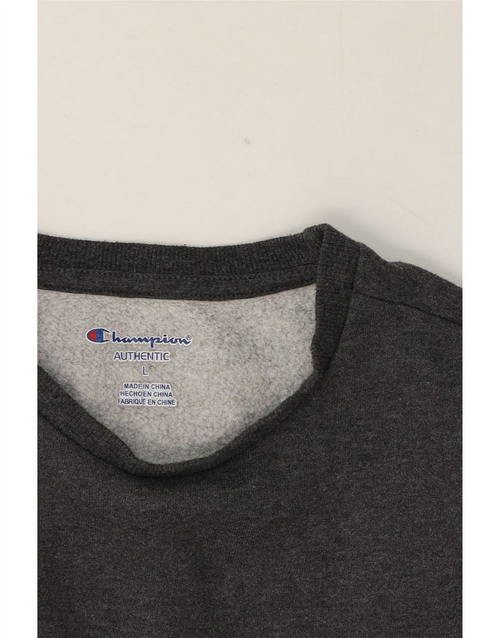 CHAMPION Boys Graphic Sweatshirt Jumper 11-12 Years Large Grey Cotton