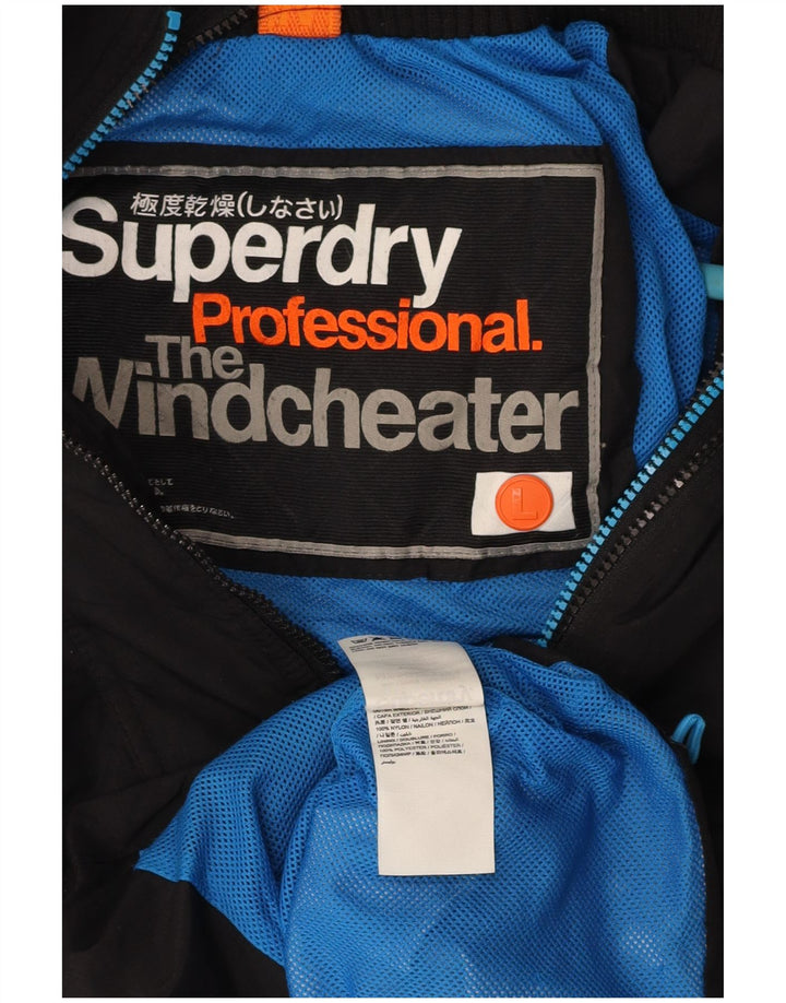 Giacca antipioggia da uomo SUPERDRY The Windcheater UK 40 grande nylon nero