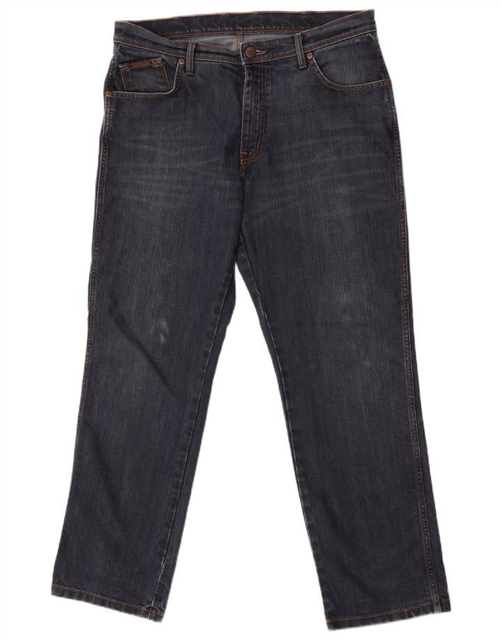 Jeans dritti elasticizzati Texas da uomo Wrangler W35 L30 cotone blu navy