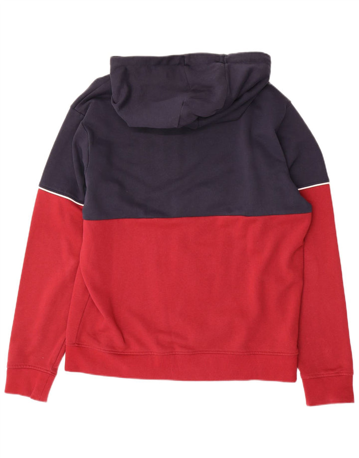 ELLESSE Maglione con cappuccio e zip da uomo in cotone color block rosso medio
