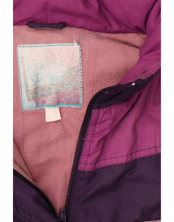 VINTAGE Womens Oversized Padded Jacket EU 40 Medium Purple Colourblock Vintage Vintage and Second-Hand Vintage from Messina Hembry 