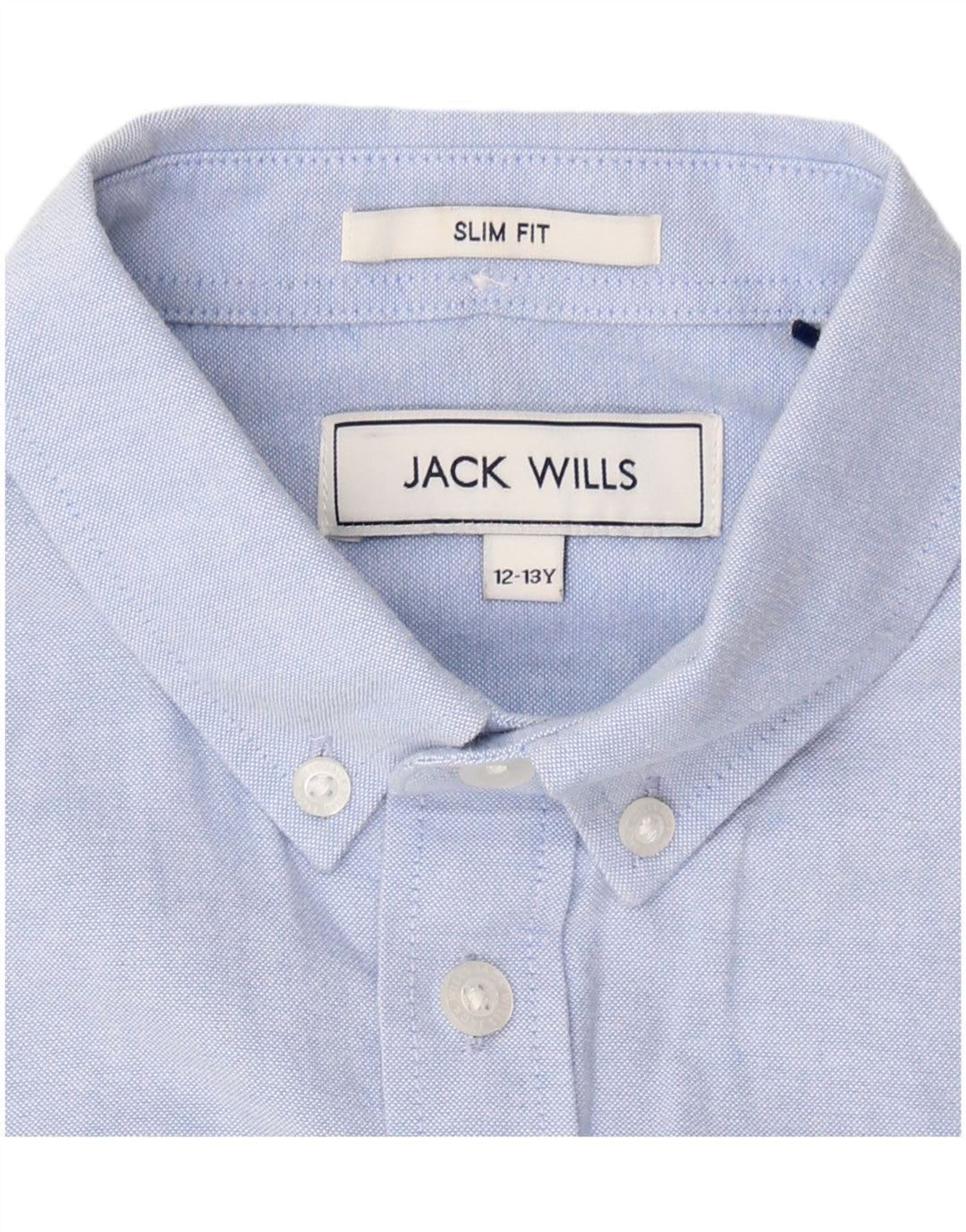 JACK WILLS Boys Slim Fit Shirt 12-13 Years Blue Cotton