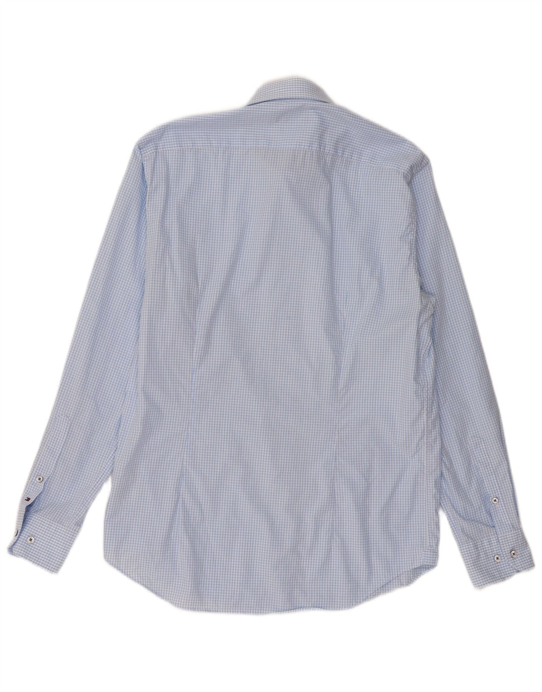 Camicia sartoriale da uomo Tommy Hilfiger taglia 40 15 3/4 percalle blu medio