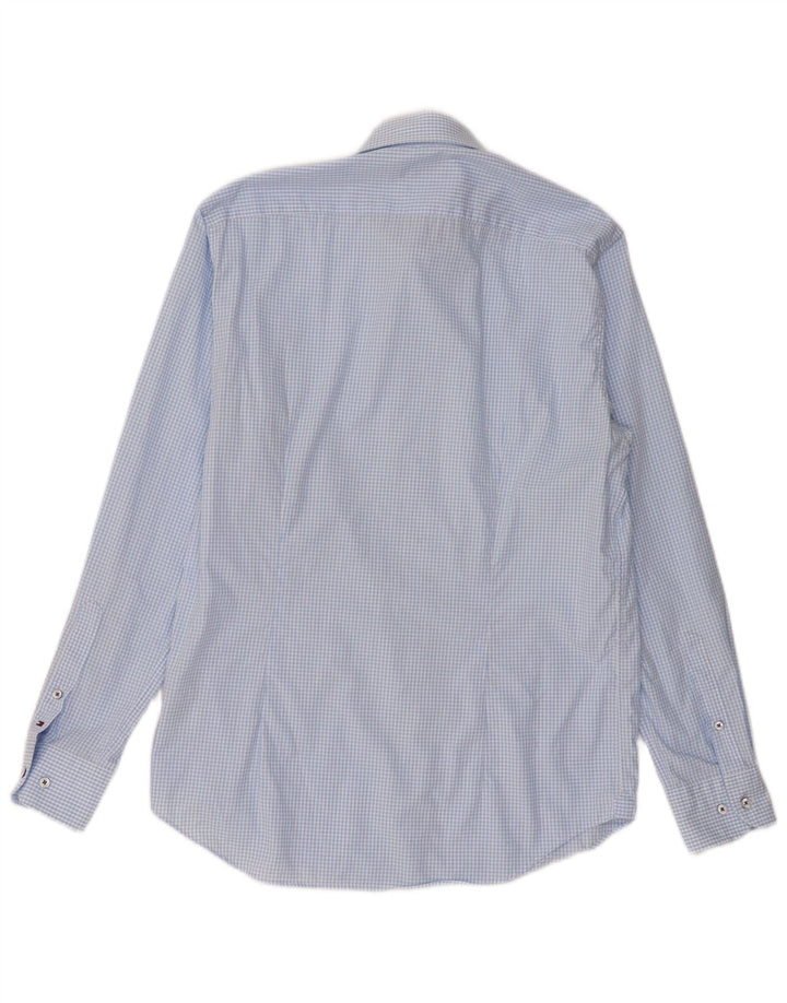 Camicia sartoriale da uomo Tommy Hilfiger taglia 40 15 3/4 percalle blu medio