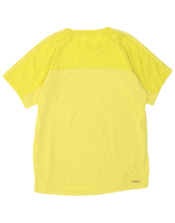 T-shirt Adidas Climalite da uomo Top in cotone giallo medio