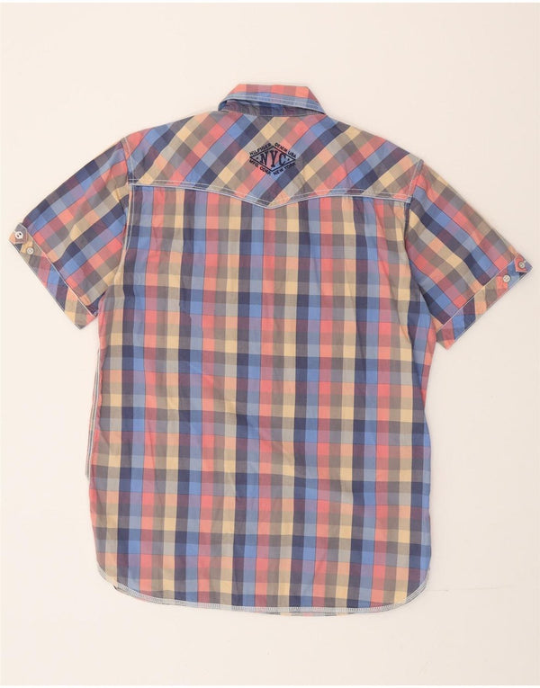 Tommy Hilfiger Mens Graphic Short Sleeve Shirt Large Multicoloured Check